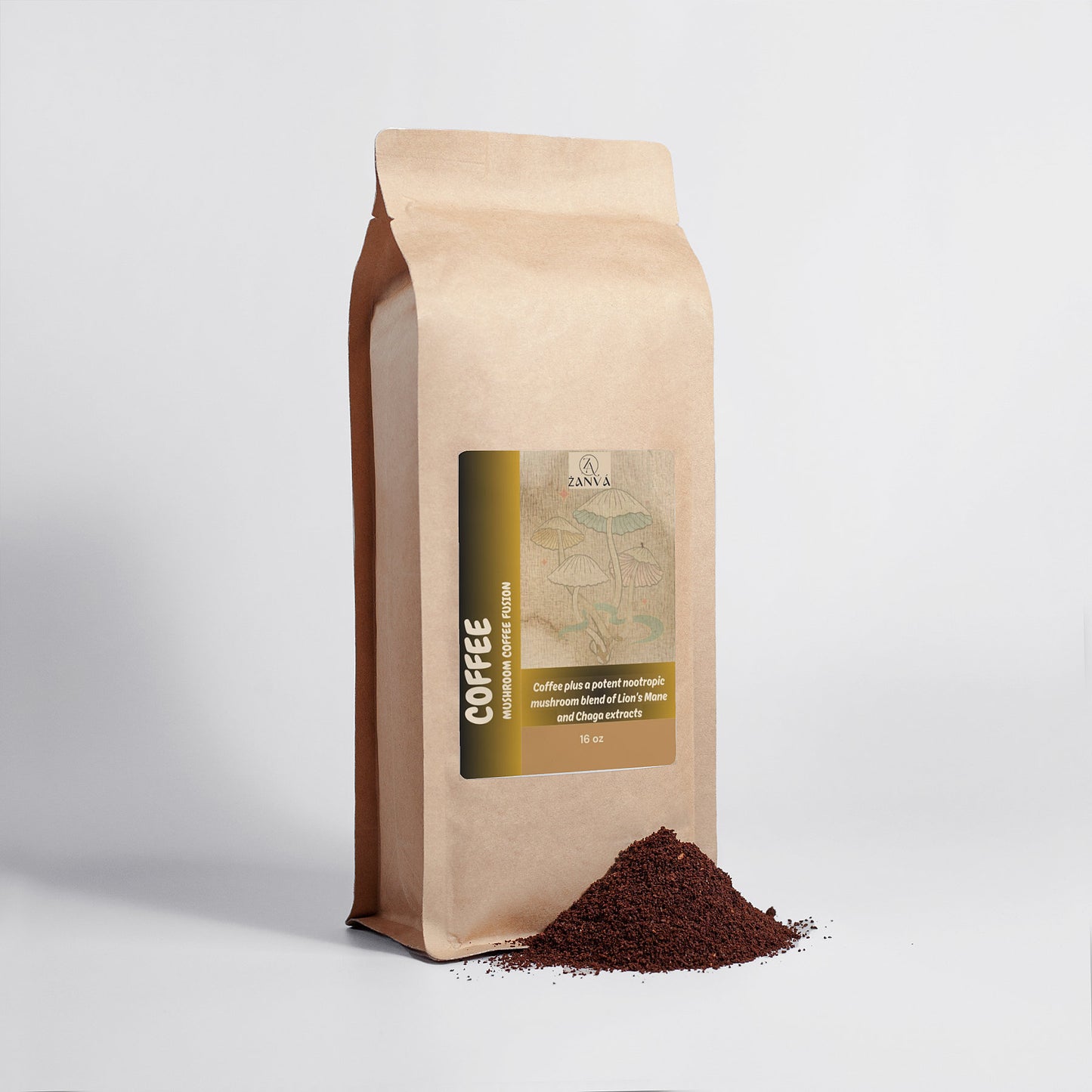 Mushroom Coffee Fusion - Lion’s Mane & Chaga 16oz