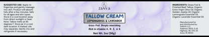 Tallow Cream Lemongrass & Lavender